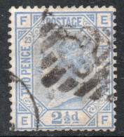 REINO UNIDO – GREAT BRITAIN Sello Usado X 2½ P. REINA VICTORIA Plancha 23 Años 1880-83 – Valorizado En U$S 32.50 - Used Stamps