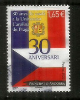 ANDORRE-TCHÉQUIE. Emission Conjointe 2022 (Charles University.Prague). 30 Anys De Català.Timbre Oblitéré, 1 ère Qualité - Used Stamps