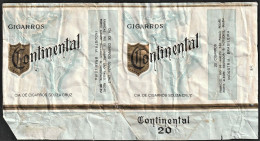 Brasil, Old Cigarrette Pack - Cigarros CONTINENTAL -|- Cia. De Cigarros Souza Cruz - Industria Brasileira - Empty Tobacco Boxes