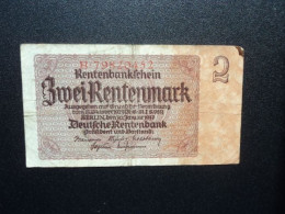 ALLEMAGNE : 2 RENTENMARK   30-1-1937    CA 167b * / P 174b      TTB - Autres & Non Classés