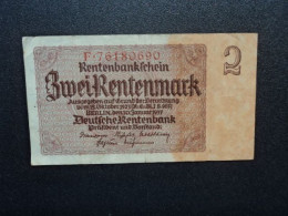 ALLEMAGNE : 2 RENTENMARK   30-1-1937    CA 167b * / P 174b      TTB ** - Otros & Sin Clasificación