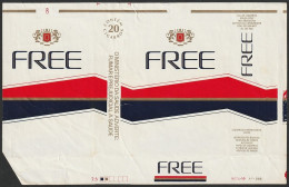 Brasil, Old Cigarrette Pack - Cigarros FREE -|- Cia. De Cigarros Souza Cruz - Industria Brasileira - Empty Tobacco Boxes