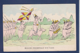 CPA Cochon Pig Satirique Caricature Kaiser Circulé - Cochons