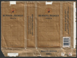 U.S.A., Old Cigarrette Pack - BENSON & HEDGES 100's -|- Benson & Hedges, U.S.A. - Tabaksdozen (leeg)