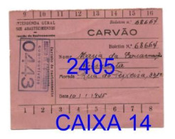 WWII: SECÇÃO DE RACIONAMENTO; CARVÃO - INTENDÊNCIA GERAL DOS ABASTECIMENTOS - Ano De 1945 - Portugal