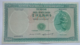 Nota 1000 Escudos 21-03-1968 Timor Rare (Small Number) - Timor