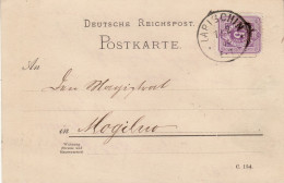 POLAND / GERMAN ANNEXATION 1888  POSTCARD  SENT FROM ŁABISZYN  / LAPISCHIN / TO MOGILNO - Storia Postale