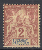 Anjouan 1892 Yvert#2 Mint Hinged - Unused Stamps