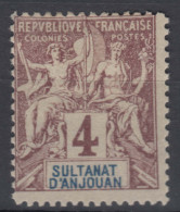 Anjouan 1892 Yvert#3 Mint Hinged - Nuovi