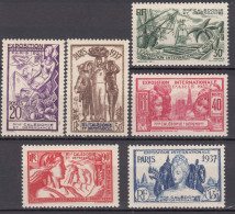 New Caledonia Nouvelle Caledonie 1937 Yvert#166-171 Mint Hinged - Unused Stamps