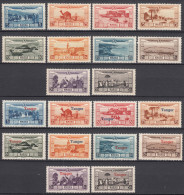 Morocco Maroc 1928 Sets Without And With Overprint Tanger Poste Aerienne Yvert#12-21 And #22-31 Mint Hinged - Ungebraucht