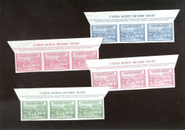 Olympics 1948 Vignetens Set Of 4 Upper Strips Of 3 With Text  IMPERF Proofs Of USA - Ete 1948: Londres