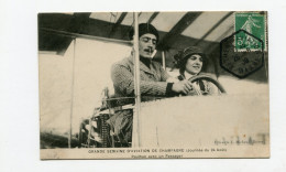 !!! MEETING DE BETHENY DE 1909, CPA DE PAULHAN AVEC UN PASSAGER, CACHET SPECIAL - Aviazione