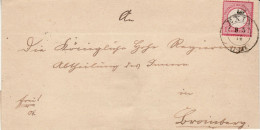 POLAND / GERMAN ANNEXATION 1874  LETTER  SENT FROM KCYNIA / EXIT/ TO BYDGOSZCZ - Storia Postale