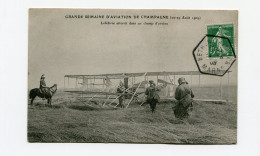 !!! MEETING DE BETHENY DE 1909, CPA DE LEFEBVRE ATTERRISSANT DANS UN CHAMP, CACHET SPECIAL - Luftfahrt