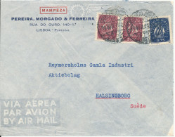 Portugal Air Mail Cover Sent To Sweden Lisboa - Cartas & Documentos
