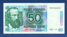 NORWAY - P.42b – 50 Kroner 1985 XF/aUNC, S/n 1301342635 - Norvegia