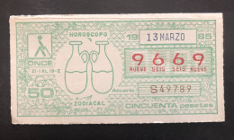 SUB 115A,  CAPICUA Lottery Ticket, Spain, ONCE, « Horoscopo Zodiacal », « Acuario », # 9669, 1985 - Billetes De Lotería