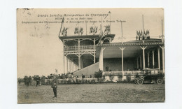 !!! MEETING DE BETHENY DE 1909, CPA DE L'EMPLACEMENT DES CHRONOMETRES ET JOURNALISTES, CACHET SPECIAL - Aviation