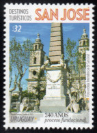 URUGUAY 2023 (Tourism, San Jose, Cathedrals, Catholic Church, Religions, Monuments, Sculptures, Peace, Lions) - 1 Stamp - Autres & Non Classés