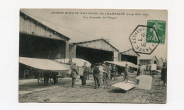 !!! MEETING DE BETHENY DE 1909, CPA DE LA VUE D'ENSEMBLE DES HANGARS, CACHET SPECIAL - Aviazione