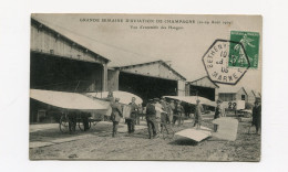 !!! MEETING DE BETHENY DE 1909, CPA DE LA VUE D'ENSEMBLE DES HANGARS, CACHET SPECIAL - Aviation