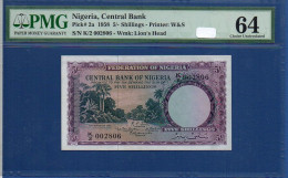 NIGERIA - P. 2a – 5 Shillings 1958 UNC- / PMG 64, S/n K/2 002806 - Nigeria