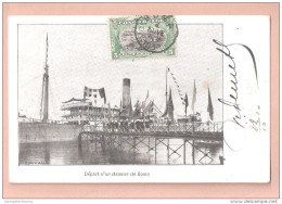 Used With Stamp 1910 Belgian Congo BOMA Depart D'un Steamer Ship Military Soldiers On A Bridge - Congo Belge