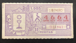 SUB 115A,  CAPICUA Lottery Ticket, Spain, ONCE, « CUENCA », # 4664, 1985 - Billetes De Lotería