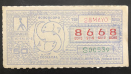 SUB 115A,  CAPICUA Lottery Ticket, Spain, ONCE, « Horoscopo Zodiacal », « Piscis », # 8668, 1985 - Billetes De Lotería