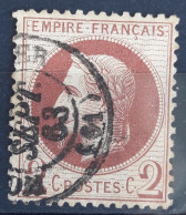 France 1862 N°26Aa Chocolat Ob CaD TTB Cote 60€ - 1863-1870 Napoléon III Lauré