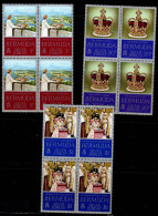 BERMUDA 1977 25 YEARS REGION OF QUEEN ELIZABETH II BLOCK OF 4 MI No 226-8 MNH VF!! - Bermuda