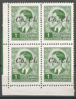 Italy Italia Yugoslavia Slovenia Lubiana Sassone 3 In Block Of 4 MNH / ** 1941 Signed BOLAFFI CV: 40,00€ - Ljubljana
