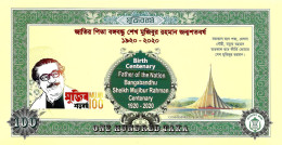 Bangladesh 100 Taka 2020 "Mujibur Rahman Birth Centenary" P-66b (in Folder) UNC - Bangladesh