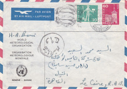 Switzerland / United Nations - 1967 WMO / OMM Airmail Cover Geneva To Cairo Egypt - Covers & Documents