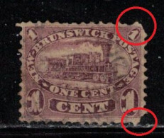 NEW BRUNSWICK Scott # 6 Used - Locomotive  Hinge Remnant - Minor Faults CV $45 - Oblitérés