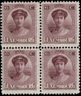 Luxembourg Luxemburg 1921 Grande Duchesse Charlotte Bloc 4x 6c. Neuf MNH** - 1921-27 Charlotte De Frente