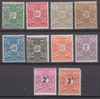 Mauritania Mauritanie 1914/1927 Timbres-taxe Yvert#17-24 And #25-26 Mint Hinged - Unused Stamps