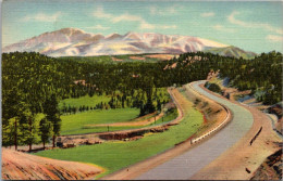 Colorado Pikes Peak From Ute Pass Highway Above Woodland Park Curteich - Colorado Springs