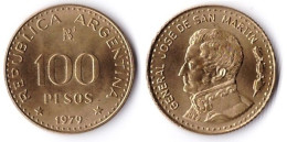 ARGENTINA • SAN MARTIN • 100 PESOS • AÑO 1979 • BRONCE DE ALUMINIO • NO MAGNETICA - Argentina