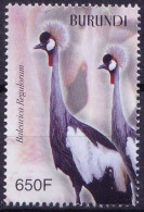 Grey Crowned Crane, Balearica Regulorum, Birds, Burundi 2004 MNH - Kranichvögel