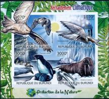 BURUNDI 2012 MNH Imperf SS, Wild Animals, Penguins, Owl, Birds, Sun, Protect Nature - Pingouins & Manchots