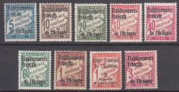 French Oceania Oceanie 1926 Timbres-taxe Yvert#1-9 Mint Hinged - Unused Stamps
