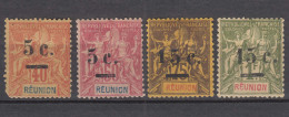 Reunion 1901 Yvert#52-55 Mint Hinged - Unused Stamps