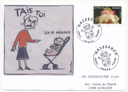 FRANCE - Carton Fab. Artisanale Illustré Par Photocopie - Lettre 20g C'est Un Garçon - Premier Jour Paris 18/08/2005 - 2000-2009