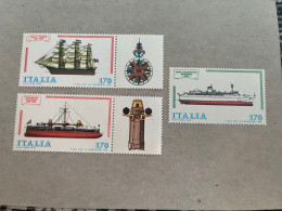 12-8-2023 (stamp) Italy - Ships (mint X 3) - Other (Sea)