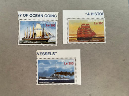 12-8-2023 (stamp) Sierra Leone Sail Ships (mint X 3) - Other (Sea)