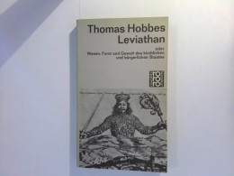 Leviathan Oder Wesen, Form Und Gewalt Des Kirchlichen Und Bürgerlichen Staates : I. Der Mensch, II. Der Staat - Filosofía