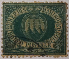 5006- SAN MARINO 1894/99 5 CENTS VERDE USATO - USED - Usati