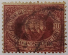 5007- SAN MARINO 1894/99 10 CENTS ROSSO USATO - USED - Usados